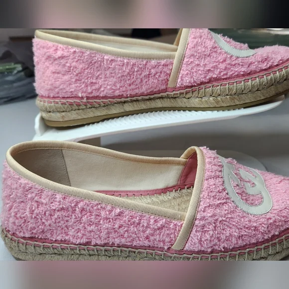 GUCCI  Soft Terry PINK  Espadrille Shoes Size 38 EU So Chic! - Picture 15 of 16